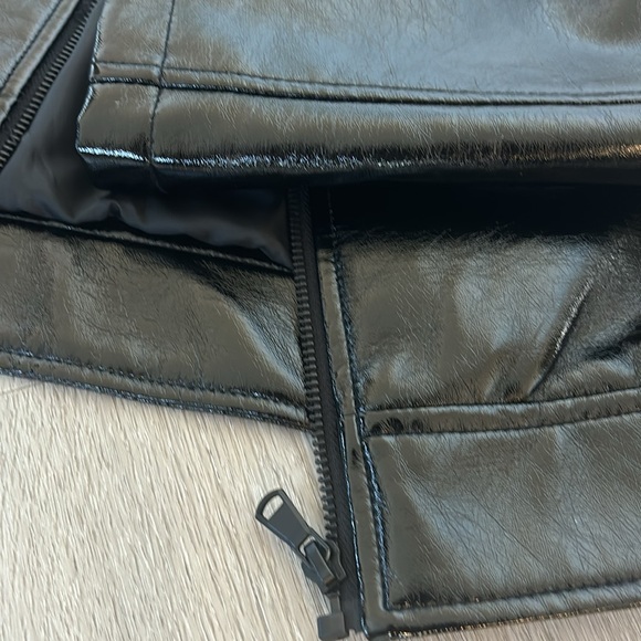 PU cropped leather jacket - Picture 2 of 4